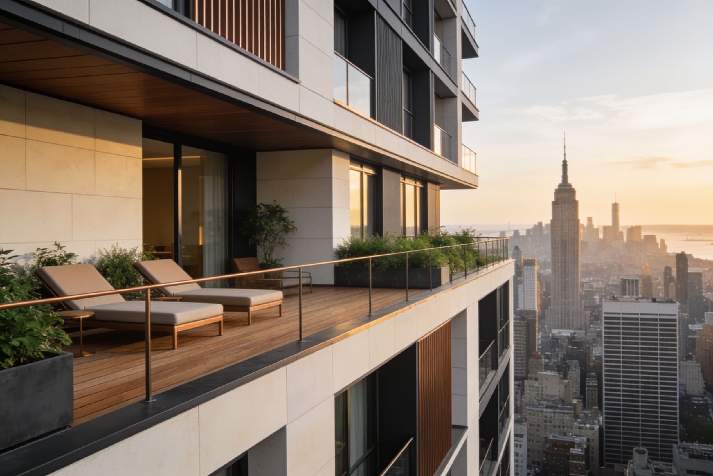 Dachterrasse mit Stadtblick